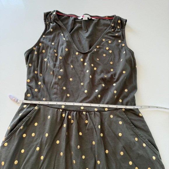 Boden-Melinda Green and Gold- Polka Dot- Tank Dress-Pockets-Spring- Size 8 - Picture 9 of 12